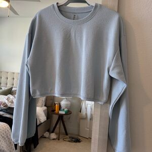 AS Revival / Altar’d State Women's Blue Crop Crewneck Sweatshirt